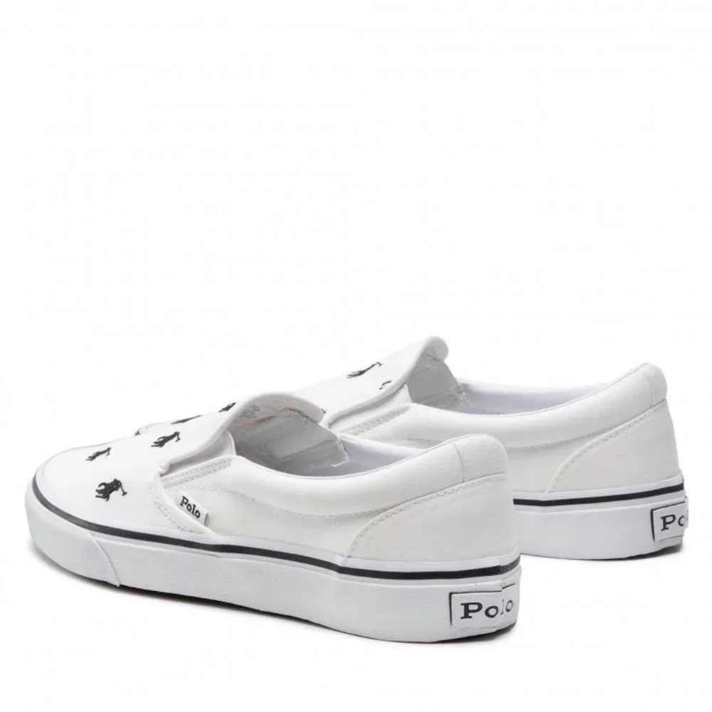 Polo Ralph Lauren Thompson White/Black Embroidered Recycled Canvas Pony Men NEW - Picture 4 of 8